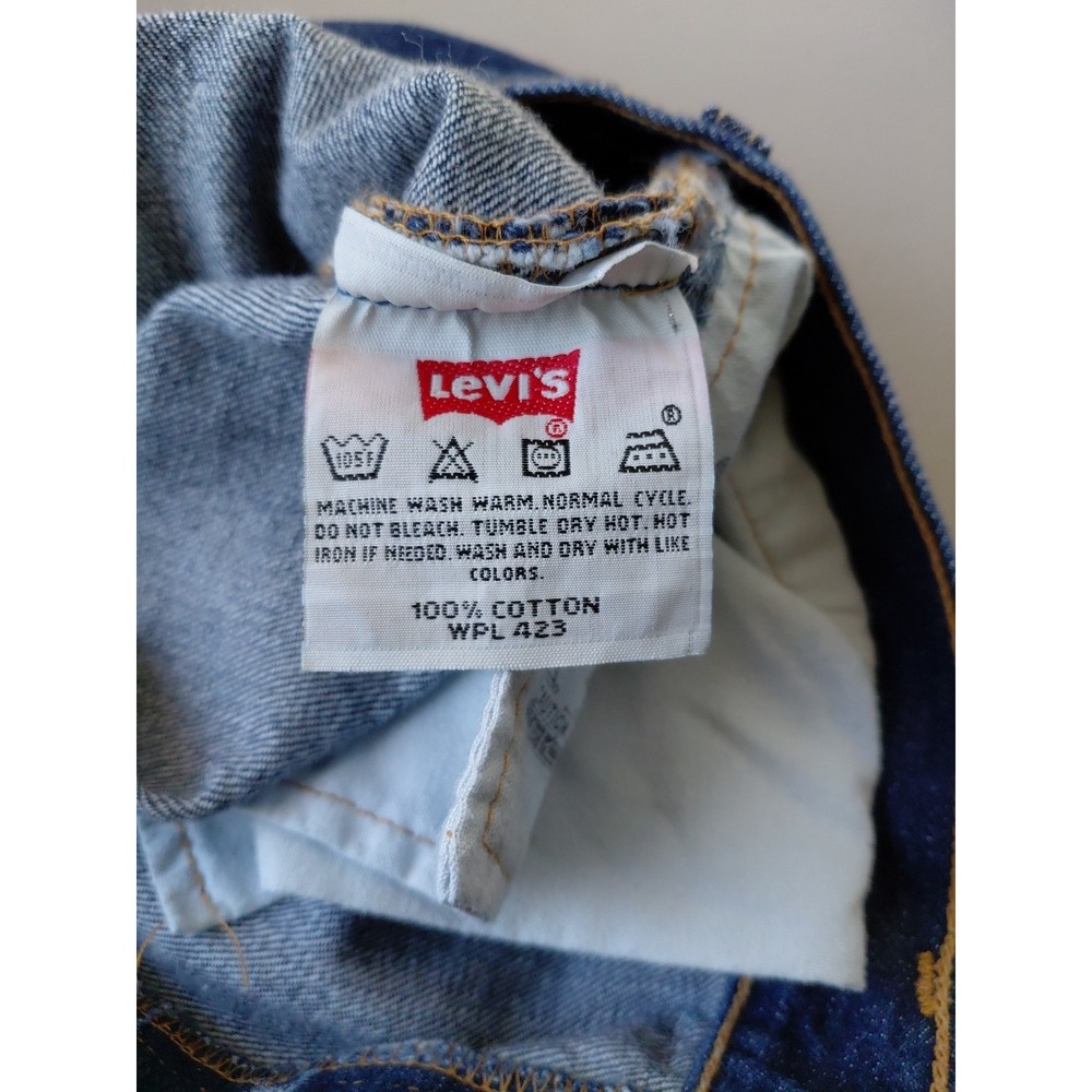 VTG Levi's 501xx Shrink to Fit Jeans 36x30 Raw Denim Mexico 2000s Dark Wash Y2K - Picture 10 of 16
